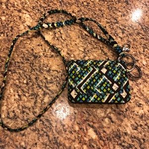 Vera Bradley Double Id Case with Lanyard. Like new